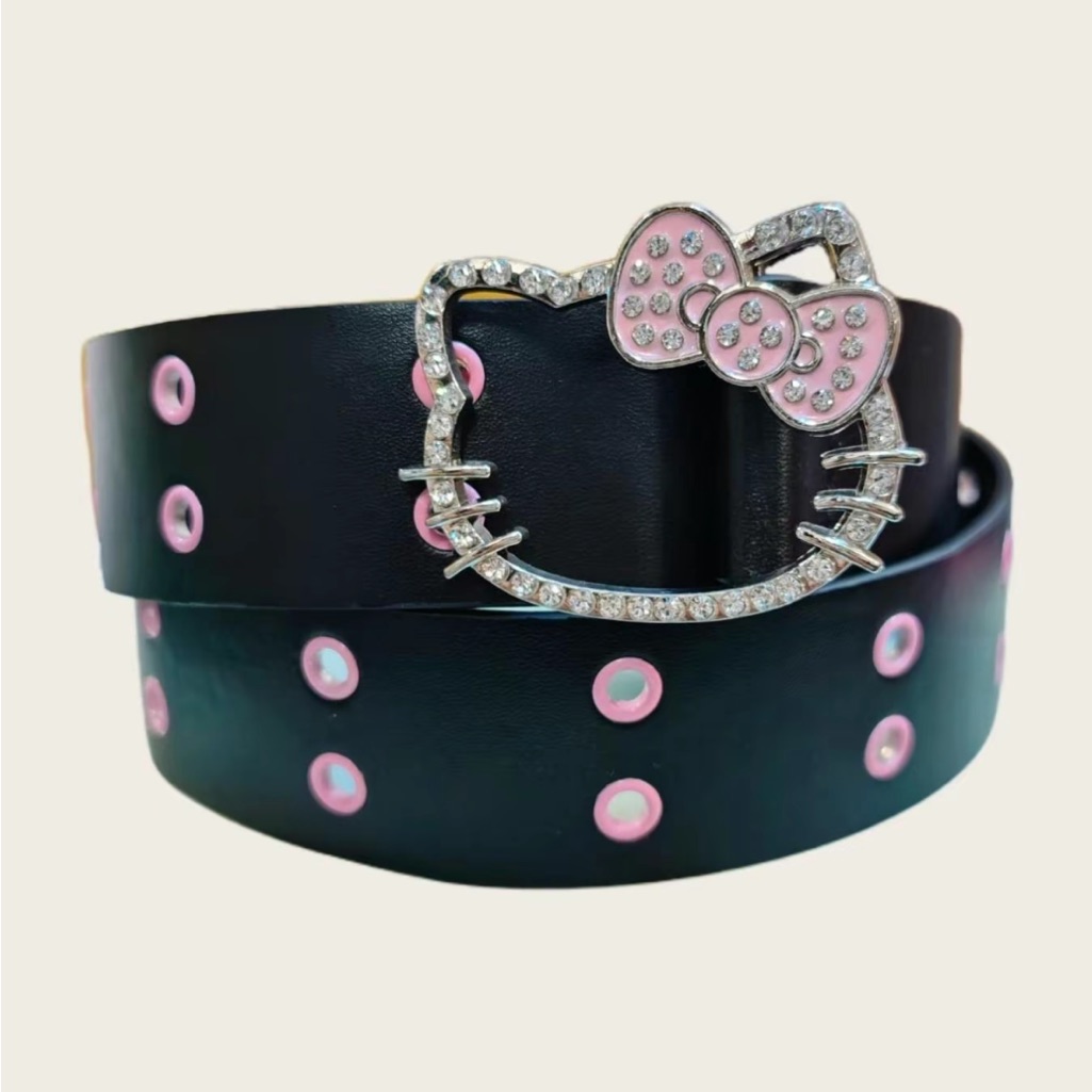 Hello Kitty Scene Scenecore Y2k Kawaii Rhinestone Belt